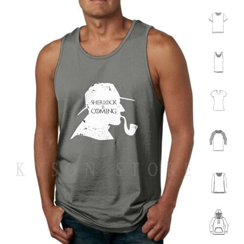 Sherlock Tank Tops Vest 100% Cotton Coming Winter Baker Street Shave Not Watson England Pride Crime Tobacco Hat British