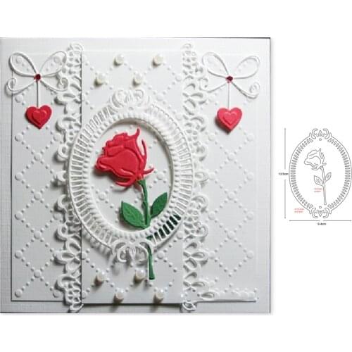 Metal cutting dies oval frame cut die mold rose flower decoration Scrapbook paper craft knife mould blade punch stencils dies