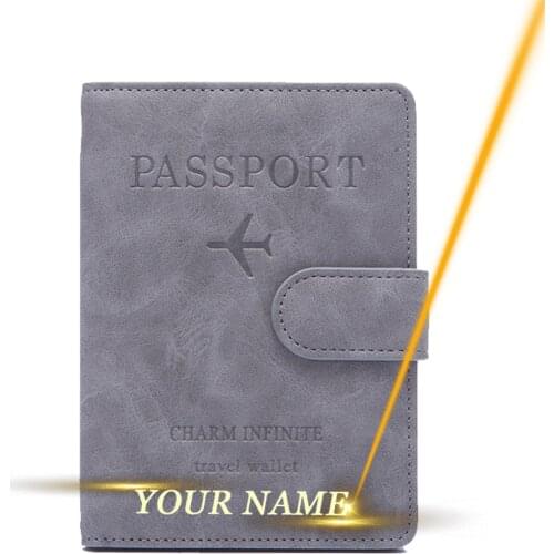 Customized Hasp Passport Cover Multi-Function Travel Wallet Men Card Holder Case Passport Holder Women Credit ID Free Engraved