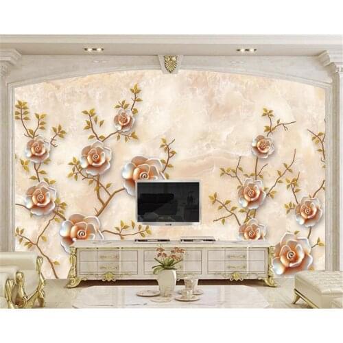 Custom wallpaper 3d mural marble pattern room yalanxiang background wall abstract flower living room wallpaper papel de parede