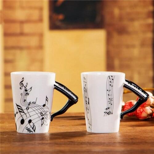 Creative Novelty piano Handle Ceramic Cup Coffee Milk Cup Personality Mug Unique Instrument Gift Cup
