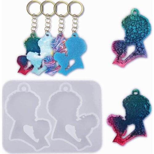 Mother & Daughter Son Silicone Casting Resin Molds For DIY Resin Keychains Pendants Jewelry Findings Tools Epoxy Craft Handmade