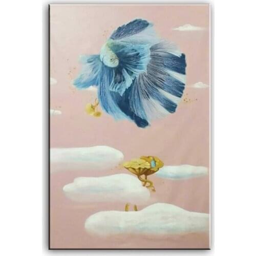 Original oil painting Dancing goldfish painter original paintings decoration painting Custom-made oil painting 16110724