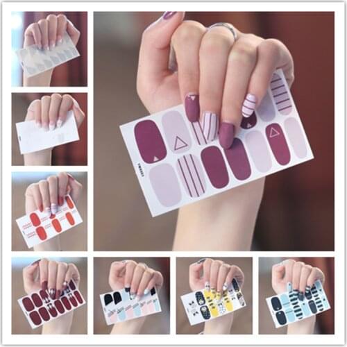 Lamemoria 14tips/sheet Water Transfer Nail Art Sticker Decals White Black Web Diamond Retro Nails Slider Manicure Tools Tips