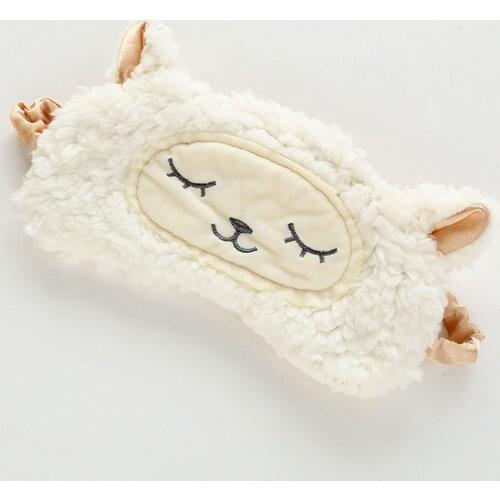Plush Cartoon Cute Animal Sheep Fawn Eye Mask Sleeping Mask Eyepatch Eye Cover Eyeshade For Eye Travel Relax Sleeping Aid Patch
