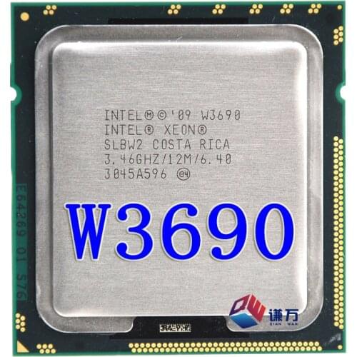 Intel Xeon W3690 w3690 CPU processor /3.46GHz /LGA1366/12MB L3 Cache/Six-Core/ server CPU Free Shipping, 100% work