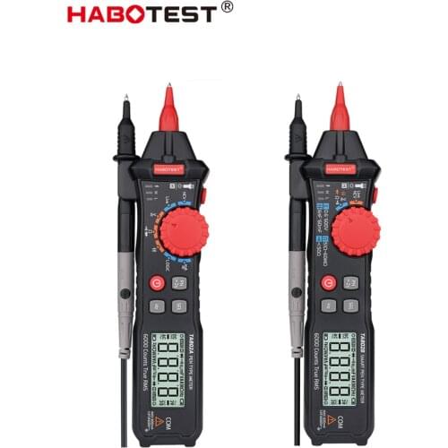 Professional Digital Multimeter True RMS Intelligent Sensor Pen Type HABOTEST TA802 NCV Voltmeter Ohm Hz Capacitance 6000 Counts