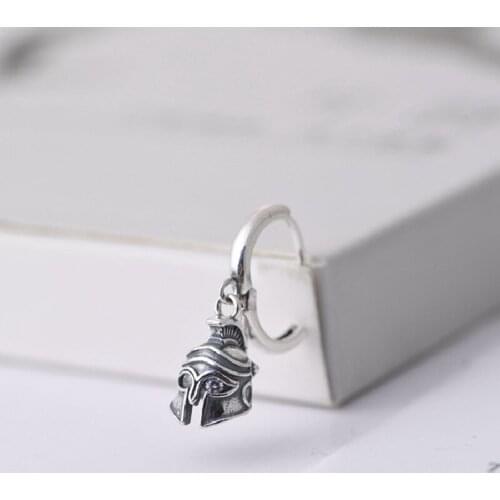 S925 Silver Retro Fashion Silver Jewelry Female Indian Head Pendant Earrings