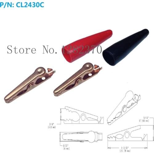 [SA] CL2430C mini pure copper alligator clip trumpet 5A current length 28mm opening 4.8mmSolid Copper --100pcs/lot