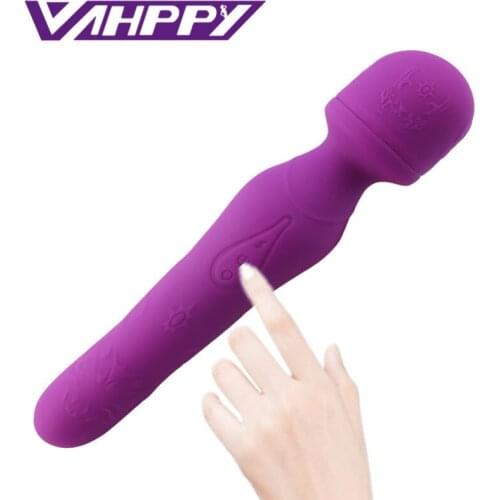 USB Heating Dual Vibrator AV Magic Wand Adult Sex Toys for Woman Silicone Dildo G Spot Vibrating Clitoris Stimulate Vibrators