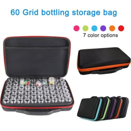 High Quality 60 Slots Diamond Painting Accessories Storage Case with Zipper and Bottles Beauty Tools TK-ing