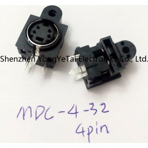 MDC terminals MDC-4-32 S-Video 4-pin shielded socket/90/black/PS2/mouse socket free shipping