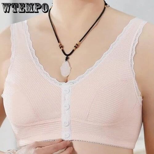 Plus Size Cotton Bras for Women Wide Straps Soft Breathable Push Up Bra Wireless Lace Underwear Woman Large Breast 46 B C Bras