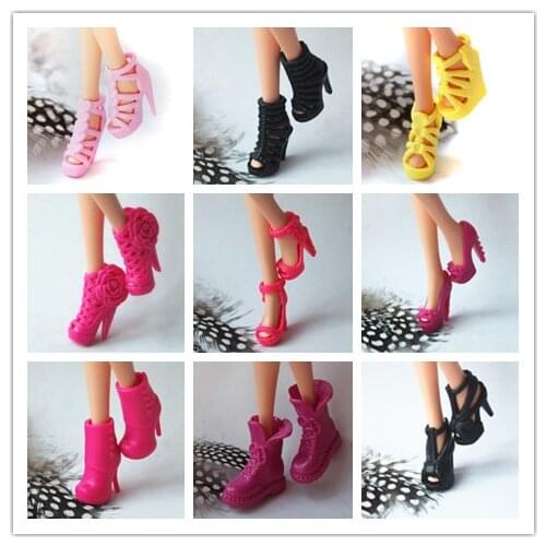 1/6 Doll Shoes Mix style High Heels Sandals Boots Colorful Assorted Shoes Accessories For Barbie Doll Baby Xmas DIY Toy