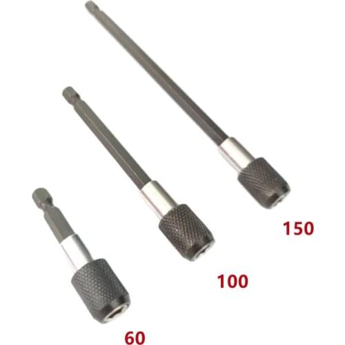 1pc 60mm 100mm 150mm 1/4 Inch Hex Shank Quick Release Screwdriver Bit Holder Extension Bar Quick Change Hand Tool Socket