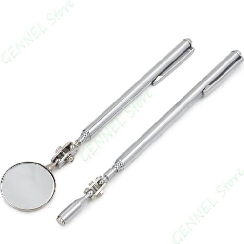 2pcs Pocket Telescoping 360 Adjustable Magnetic Pick Up Tool + Inspection Mirror Vehicle Repair