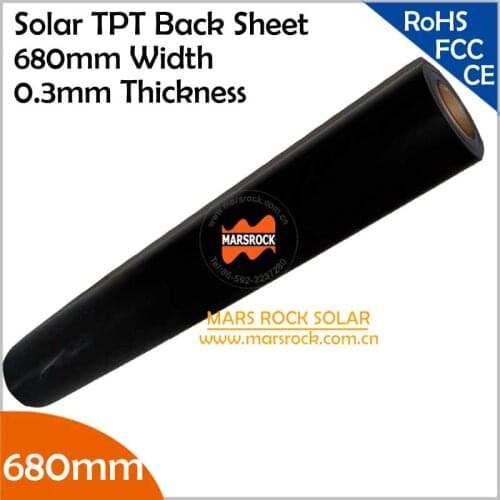 10 meter/lot Wholesale Black TPT Solar Back Sheet, 680mm Width 0.3mm Thickness, Black Back Sheet Solar Panel Laminated Material