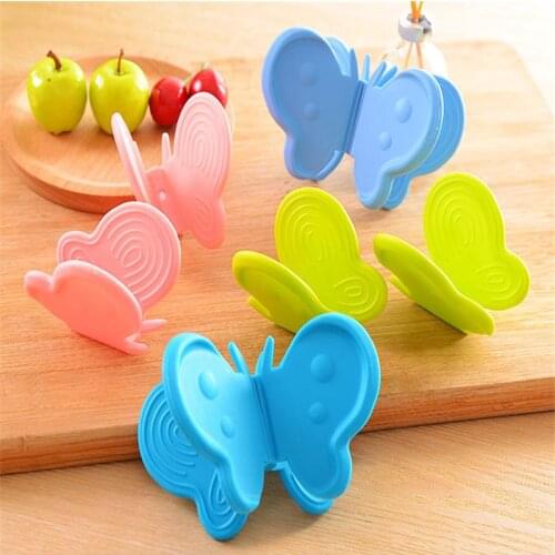 300pcs/lot Kitchen Dishes Silicone Oven Heat Insulated Finger Glove Mitt Cute Cooking Microwave Non-slip Gripper Pot Holder