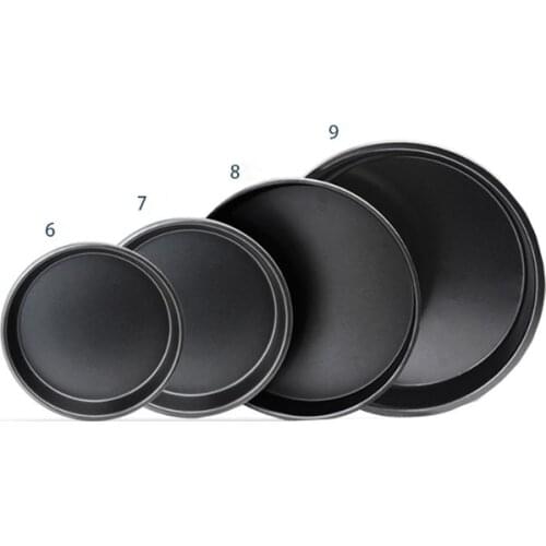 6/7/8/9inch Round Pizza Pan Carbon Steel Non Stick Baking Round Pie Cake Dishes Pans Pastry Quiche Pan Tray Kitchen Baking Pan