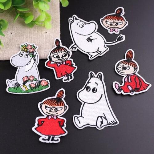 7pcs/lot Cartoon Girl Patches Funny Stickers DIY Handmade Appliqued Patchworks Garment Bags Shoes Jeans Coat Decorative Badge