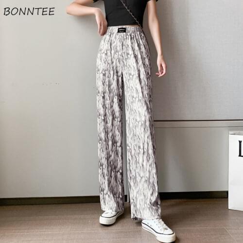 Pants Women Tie Dye Elastic Waist Loose Casual Fashion Ulzzang Chic Cool Girls Streetwear Y2k Students Female Comfortable Newest