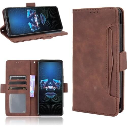 For Asus ROG Phone 5 Case Premium Leather Wallet Leather Flip Multi-card slot Cover For Asus ROG Phone5 I005DA I005DB Case