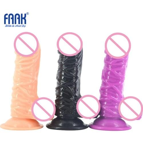 FAAK Erotic Toys small Dildos Anal Butt Plug Sex toys for women Lesbian Strap on Realistic dildo with Suction Cup Anal Sex Shop