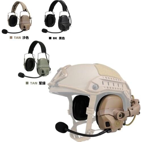 Head-mounted / Helmet Rail Mount FMA FCS AMP Pickup Noise Reduction Headset