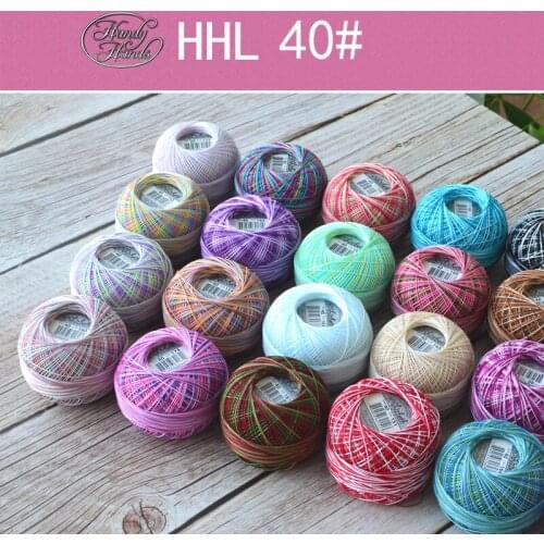 HHL cotton lace line Woven Crochet hook /Shuttle thread NO.40 dyed series 25g/roll 274meters thickness 0.3-0.4mm 148-171