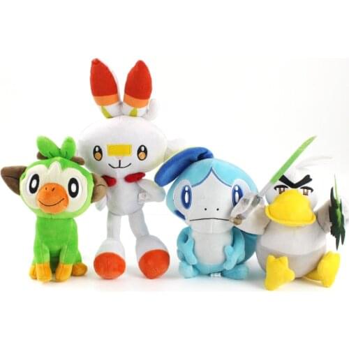17-35cm Hot Toy Sobble Scorbunny Grookey Farfetch Plush Toys Monkey Rabbit Cartoon Game Soft Stuffed Dolls for Kids Baby Gift