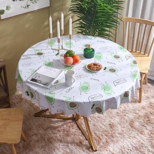 Exquisite Round Pvc Tablecloth Waterproof, Oil-proof And Scald-proof Disposable Plaid Plastic Tablecloth Table Cloth Tapete