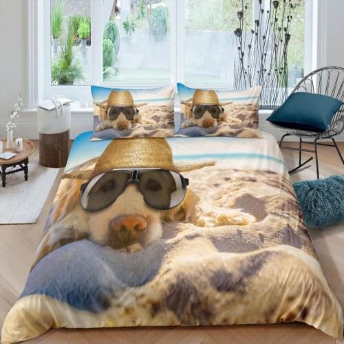 Home Living Luxury 3D Dog Bedding Set Duvet Cover Set Pillowcase Kids Bedding Set Queen and King EU/US/AU/UK Size