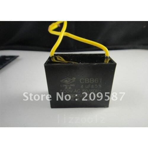 10pcs Fan Capacitor Metallized Capacitor Start Capacitor CBB61 500VAC 4.0uF