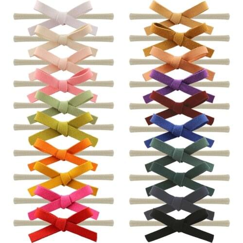 Leather Thin Bow Nylon Hairbands For Baby Toddler Simple Headbands Fresh Butterfly Newborn 0-5 Years Hair Accessories Bandeau