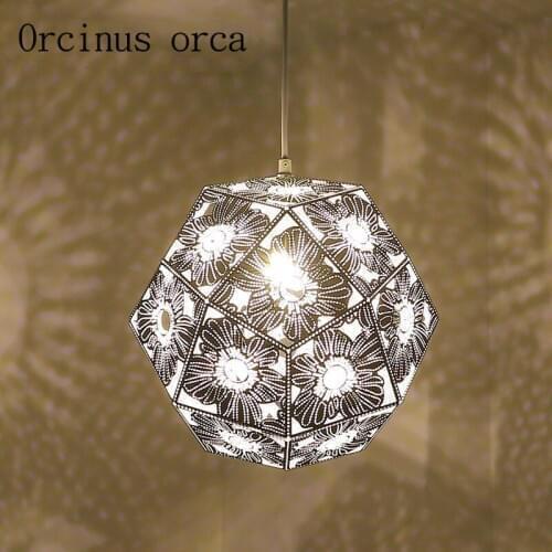 Nordic creative hollow carved chandeliers restaurants bars coffee shops art iron Chandelier Postage free