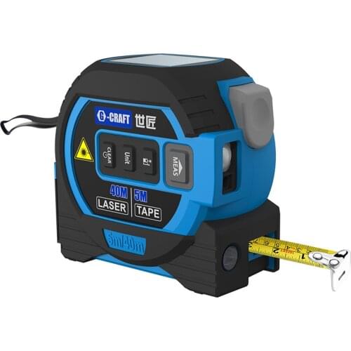 Laser Tape Measure Laser Rangefinder Digital Cross Line Laser Distance Meter 131 / 196 ft for Area Volume Pythagorean Measure
