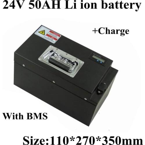 24V 50Ah Lithium Li Ion Battery Pack for Motorcycle Electric Bicycle Power Wheelchair Electric Scooters Ebike+5A Charger