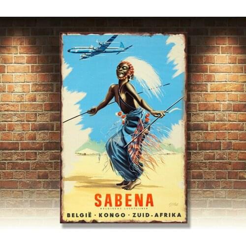 Metal Tin Sign sabena poster Decor Bar Pub Home Vintage Retro