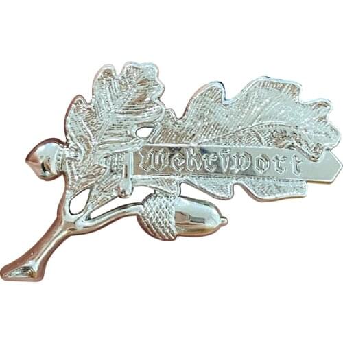 WWII German Jager Troops Oak Leaf Metal Badge for Hunting Outdoors