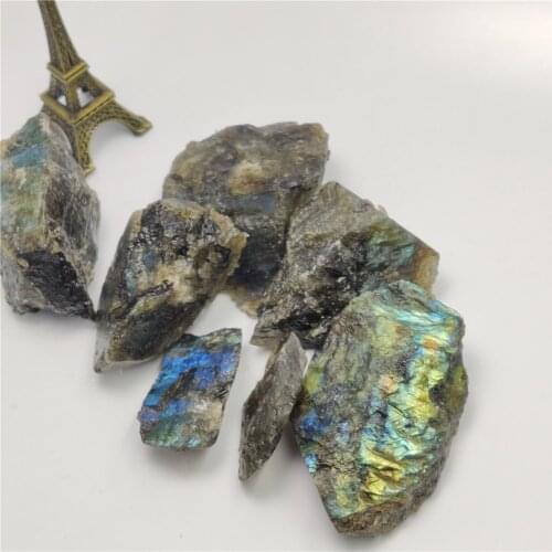 Natural Colorful Labradorite Crystal Original Moonstone Moonlight Stone Healing Crystals Optical Energy Mineral Rock for Decorat