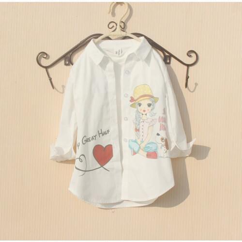 New Spring Autumn Girls White Blouse Children Clothes School Child Shirt Kids Girls Tops And Blouses Girls Clothes Cute Blusas