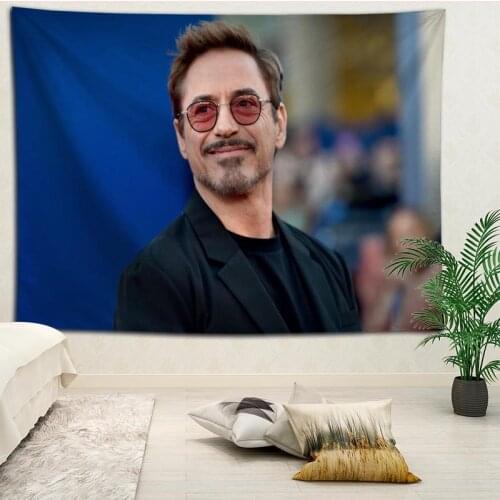Custom Robert Downey Jr printed Creative tapestry living room bedroom background wall fabric hanging painting small fresh