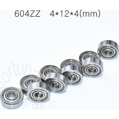 Carbon steel 604 604ZZ 4*12*4(mm) 10pieces bearing bearings metal Sealed Bearing Economical practical