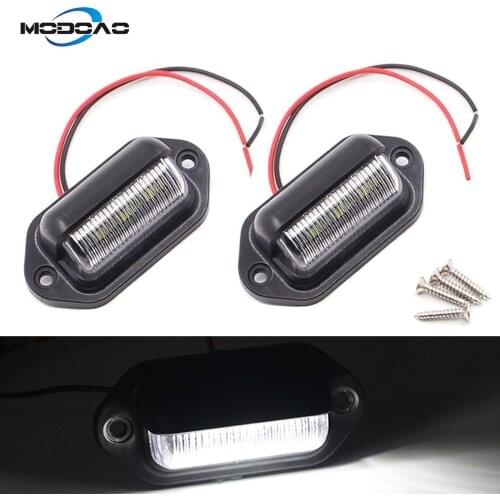 Car Number Plate Lights 12V 6 SMD LED License Plate Lamp Light for Truck SUV Trailer Van Step Courtesy Lights Dome Cargo Lights