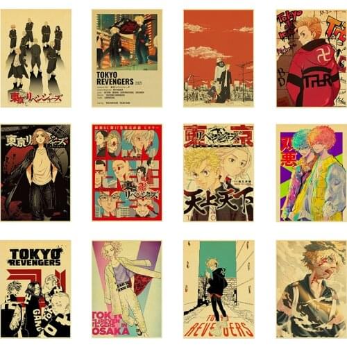 Anime Tokyo Revengers Poster Home Living Room Bedroom Decoration Kraft Paper Prints Retro Art Wall Stickers Canvas Painting