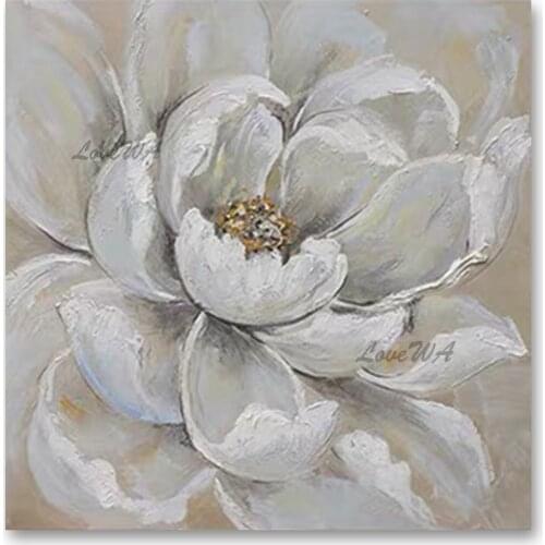 Hand Painted Abstract Gray Color Flower Oil Painting Wall Art Unframed Wall Picture Home Decoration Showpieces Floral Artwork