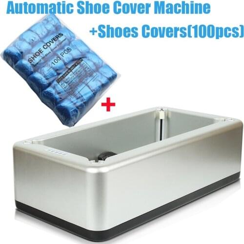 Silver Automatic Shoe Cover Machine Intelligent Shoe Sleeve Tool Disposable Foot Cover Machine Shoe Film + 100pcs Shoes Covers