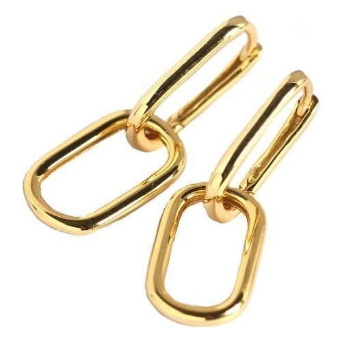 925 Sterling Silver Earring Fashion Geometric oval Pendant Color Zircon Chain Tassel Drop Earring Trend Cut OL Woman Ear Jewelry