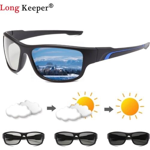Longkeeper Driving Chameleon Sunglasses Photochromic Men Change Color Polarized Sun Glasses Square Male Eyewear Outdoor Sport