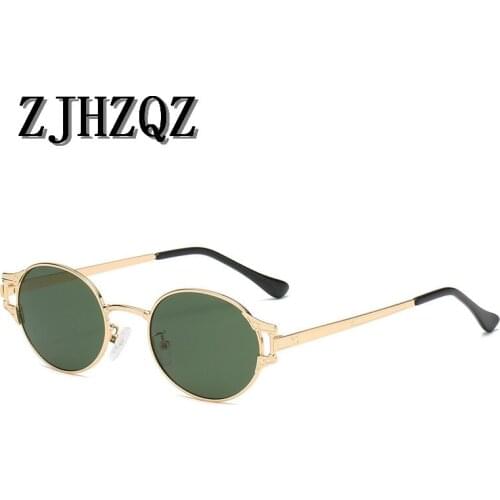 Mens John Lennon Retro Steampunk Sunglasses Small Oval Womens Pilot Military Simple Funny Street Shooting Anti-Blue Sun Glasses